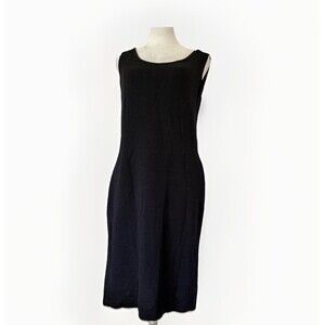 St John Basic Black Sleeveless Santana Knit Dress 8